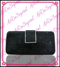 Aidocrystal black diamond italian trendy double use banquet bag and shoes set