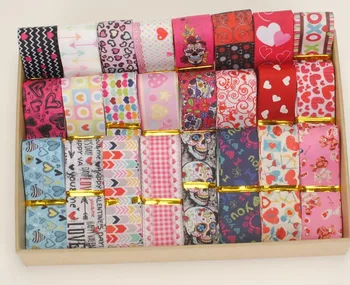

Random set 22/25mm sweet heart Valentine's Day printed grosgrain ribbon randomly delivery VTQRD010