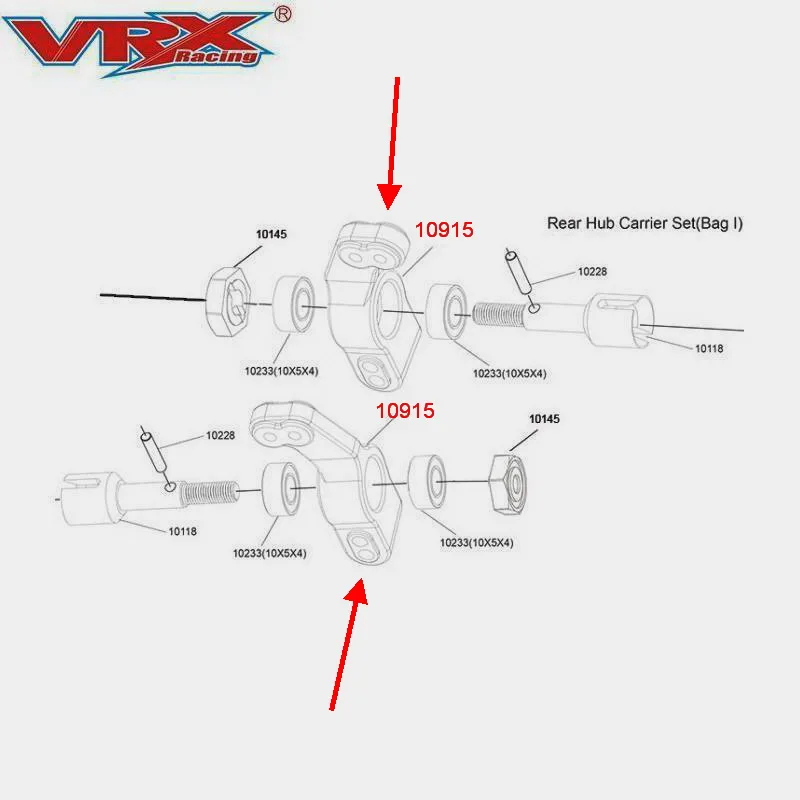 10915 заднее осевое сиденье из алюминиевого сплава для VRX Racing RC 1/10 масштаб 4WD автозапчасти, 1/10 дистанционного contol игрушки автомобильные аксессуары