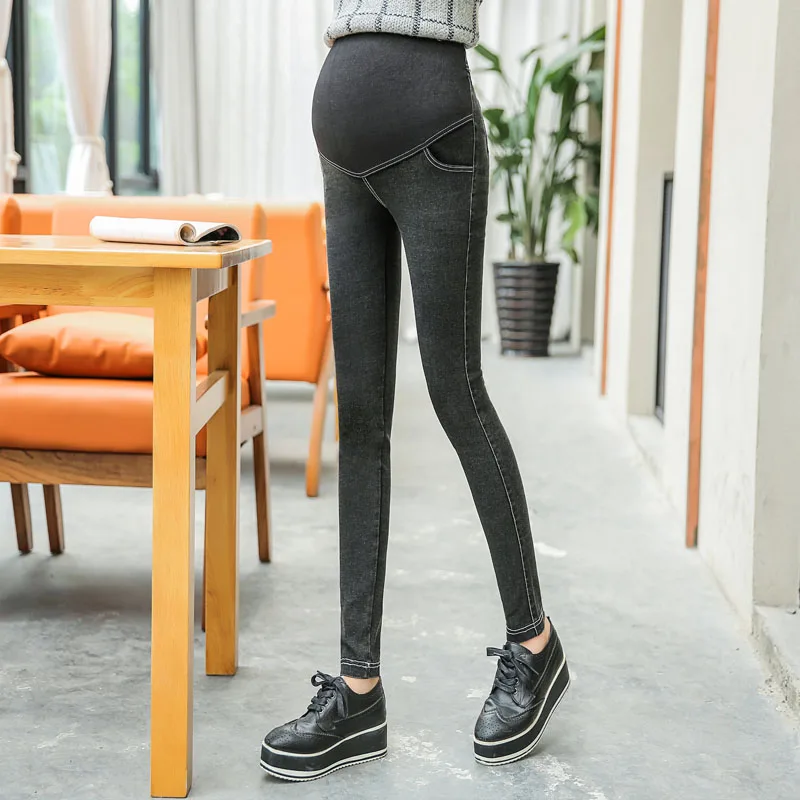 Pregnancy Pants Elastic Jeans Maternity Trousers Nursing Prop Belly