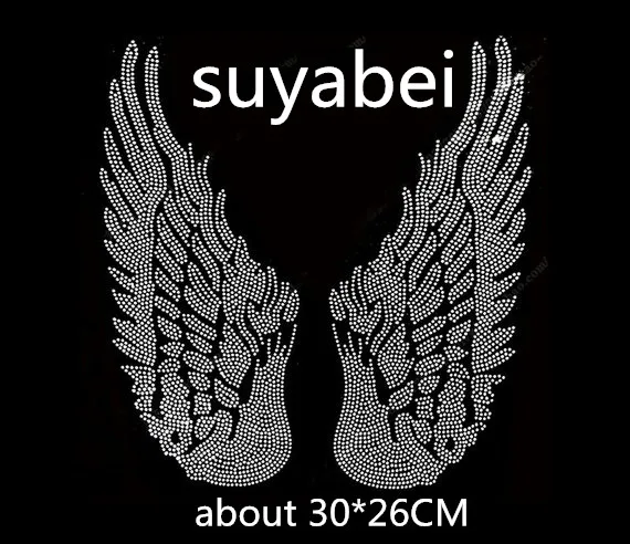 

2pc/lot Wing Rhinestone Applique Iron On Rhinestone Transfer iron on applique patches hot fix rhinestone transfer motifs