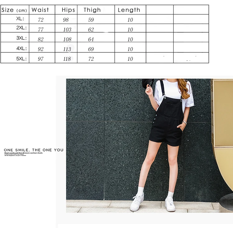 2018 summer large size women's black thin strap shorts fat mm cuff loose Korean plate stretch denim shorts (4)