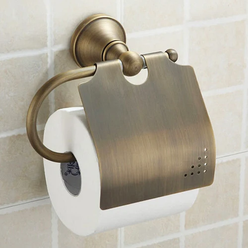 X16004-Роскошные Настенные латунные аксессуары для ванной комнаты бронзового цвета, включая туалетную щетку, полотенца, крючки для халатов, держатель для стакана - Цвет: Paper Holder