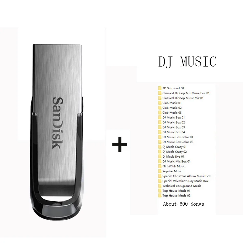 Sandisk usb флешка USB флэш-накопитель Флешка анимадо 64 Гб 128 ГБ Подлинная Ультра чутье металлическая ручка диск usb 3,0 диск на ключе Memory Stick флешки - Цвет: CZ73 64GB Plus DJ