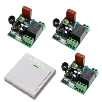 

High Quality Mini Smart Home AC 220V RF Wireless Remote Control Switch System for Light Lights with White Wall Transmitter