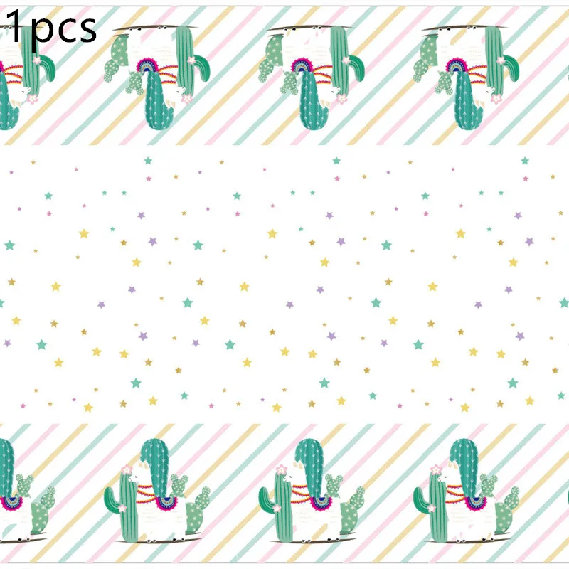 20 шт. на день рождения сувениры украшения Альпака кактус тема полотенца бумажные салфетки детский душ салфетки с принтом товары для мероприятий - Цвет: Tablecloth 1pcs