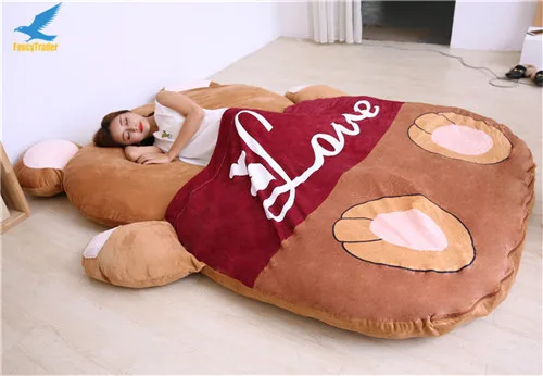 Fancytrader 2018 Giant Plush Stuffed Cartoon Love Bear Sofa Bed Sleeping Bed with Padding 2 Sizes (10)