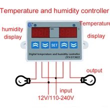 2 в 1 цифровой дисплей контроль температуры и влажности Лер термостат контроль влажности с датчиком AC110-220V