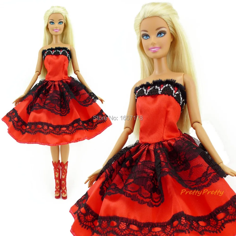 Uncategorized Barbie Skirt randomly pick 5 pcs wedding dress princess gown fixed style skirt doll outfit for barbie girl best gift baby toy in dolls ac