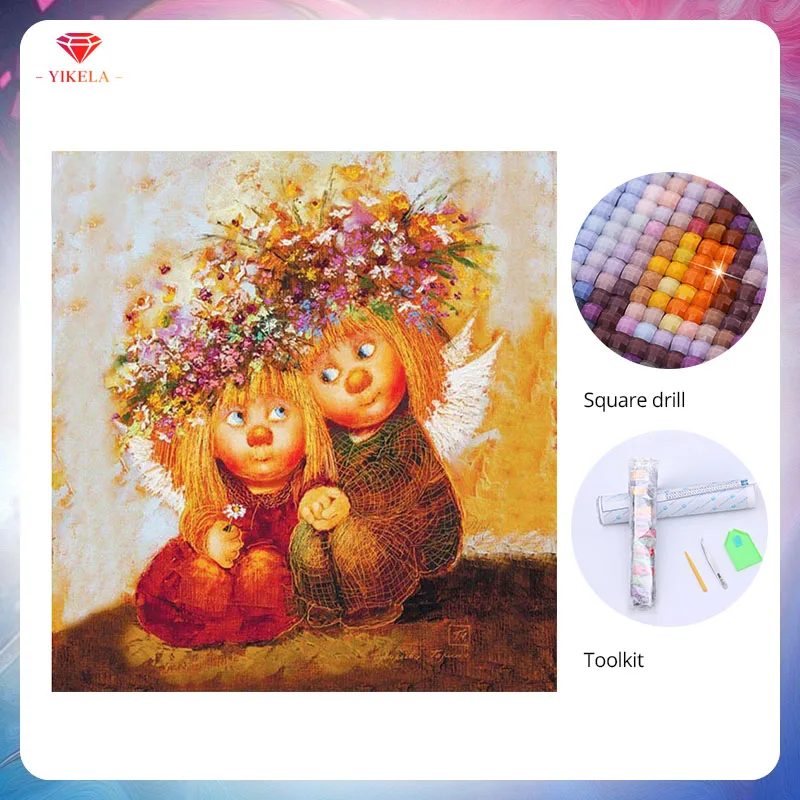 

YIKELA 5D Diamond Painting Handmade Gift Kit Square Diamond Mosaic Decor Embroidery Pattern Embroidery Cartoon Boys Craft Gift