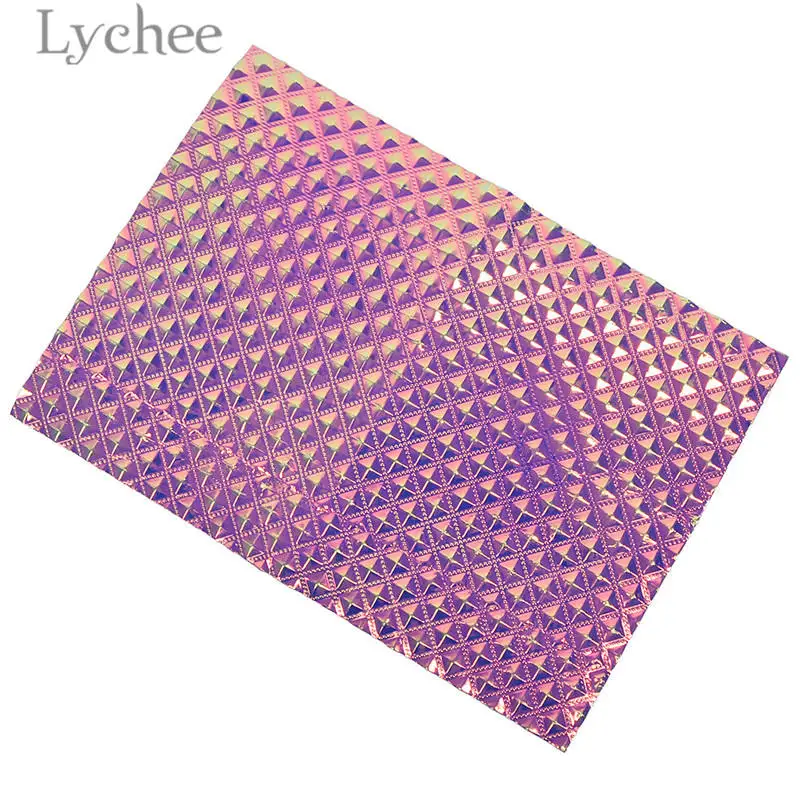 Lychee Life 21x29 см A4 красочные лазерные ткани из искусственной кожи голографическая Синтетическая Кожа DIY материал для сумок одежды - Цвет: 5