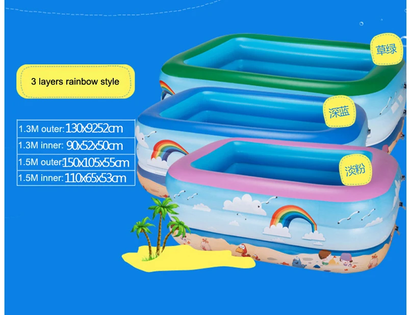 Горячий экологически чистый плавательный круг из ПВХ круглый трехцветный детский надувной детский бассейн утолщенный ПВХ вечерние