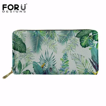 

FORUDESIGNS Tropical Forest Printed Women Wallet Fashion Leather Long Purse for Girls Ladies Luxury Brand Female Coin Clutch Bag