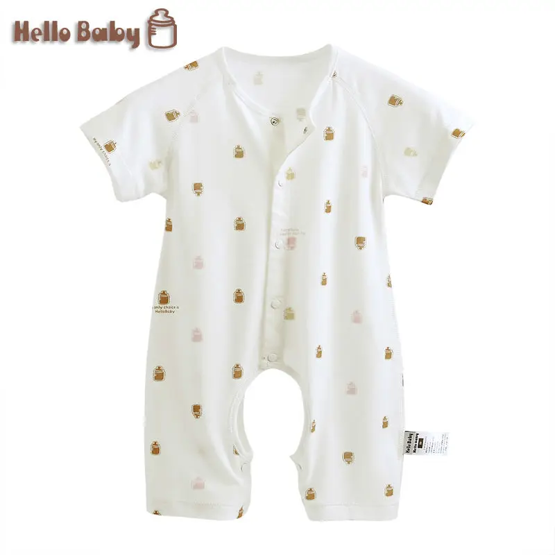 

Hellobaby brand the bamboo fiber baby short-sleeved cardigan carters baby rompers newborn baby summer clothes