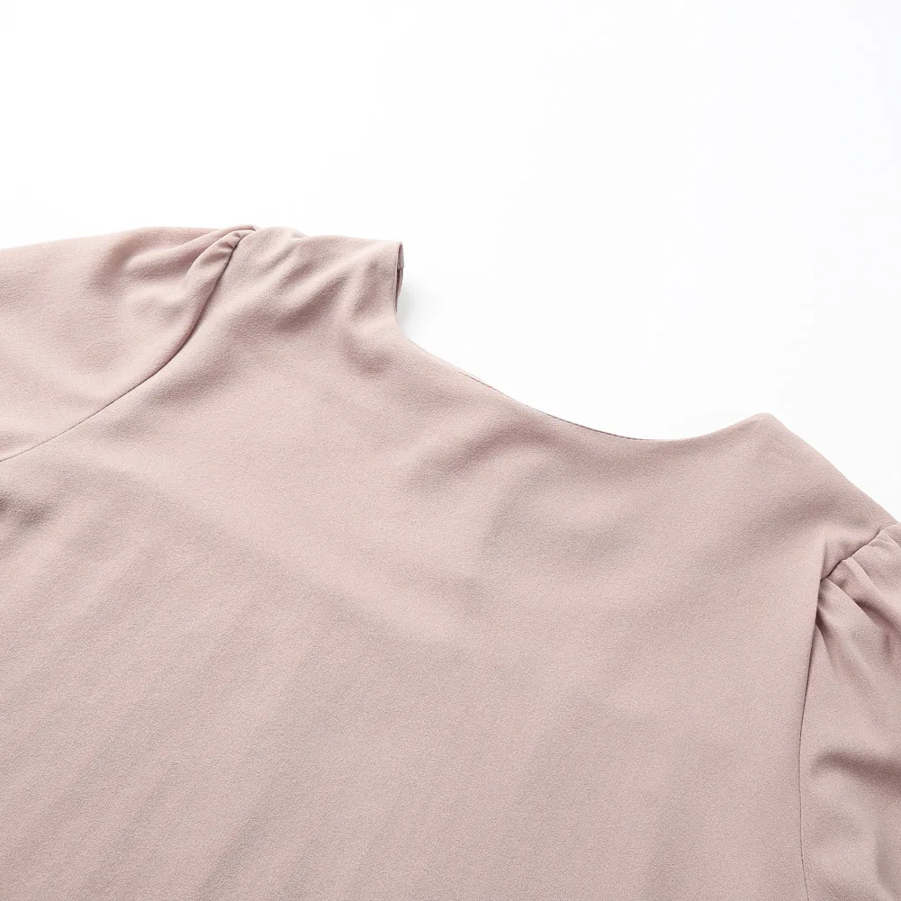4XL 5XL женская шифоновая блузка плиссированная спинка с длинным рукавом Асимметричная рубашка Свободная Повседневная Плюс Размер рубашка выше размера d Топы женские