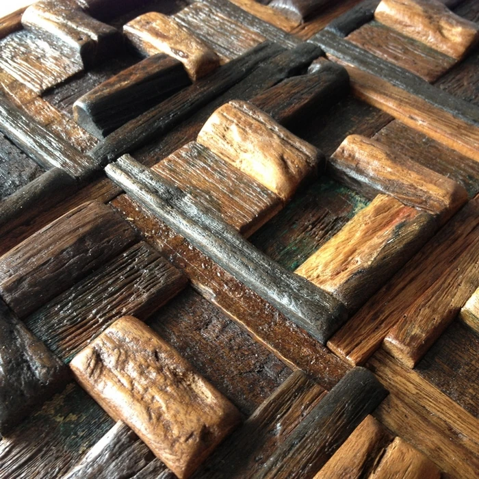 Beste 3d 100% natuurlijke log hout moza iuml;ektegels willekeurige patroon, natuurlijke hout tegel, backsplash, muur decor, HME4041, gratis verzending