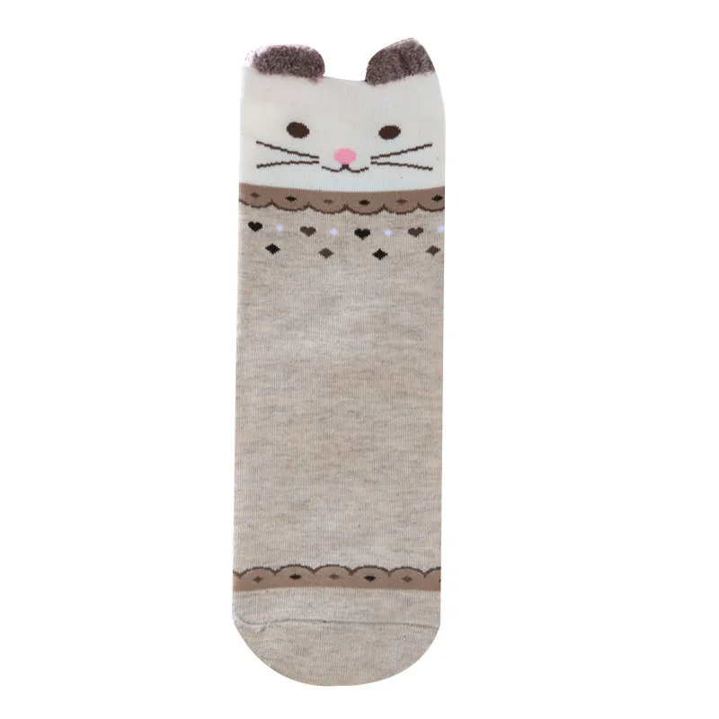 Новая горячая распродажа мультяшное 3D носки для девочек с рисунком котенка для малышей и детей - Цвет: Skin Color
