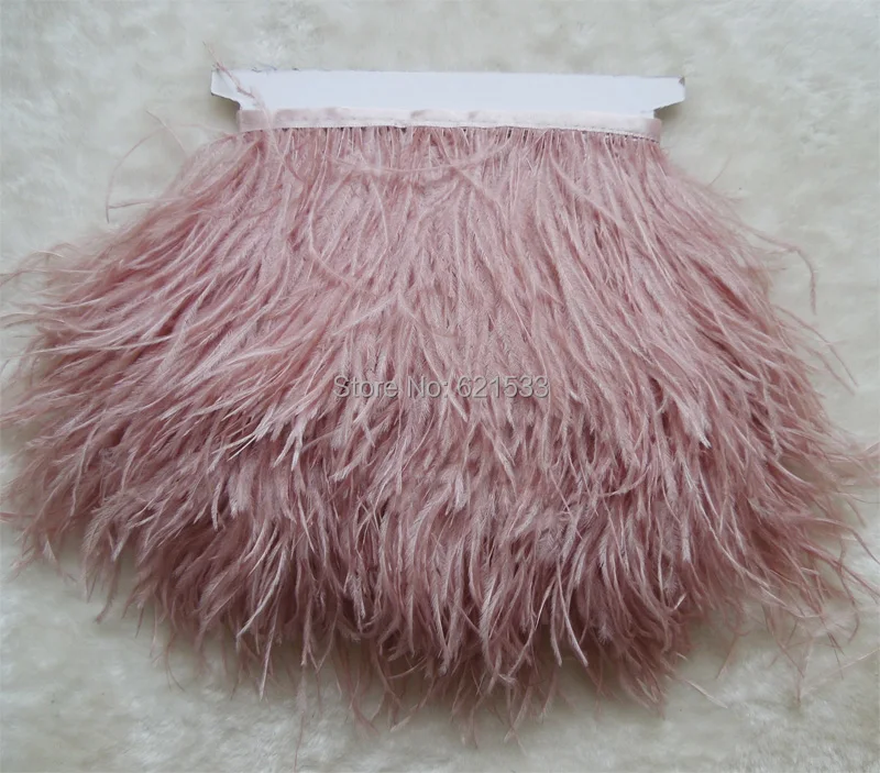 

CORAL/Skin Pink Ostrich Fringe,10yards/lot- Ostrich Fringe Trim Feather,5-6inches height,ostrich feather trimming