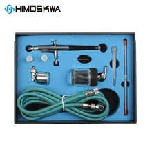 Портативный 0,2 мм/0,3 мм/0,5 мм иглы и насадки двойного действия Аэрограф Воздушный компрессор комплект крафт краска искусство пистолет набор