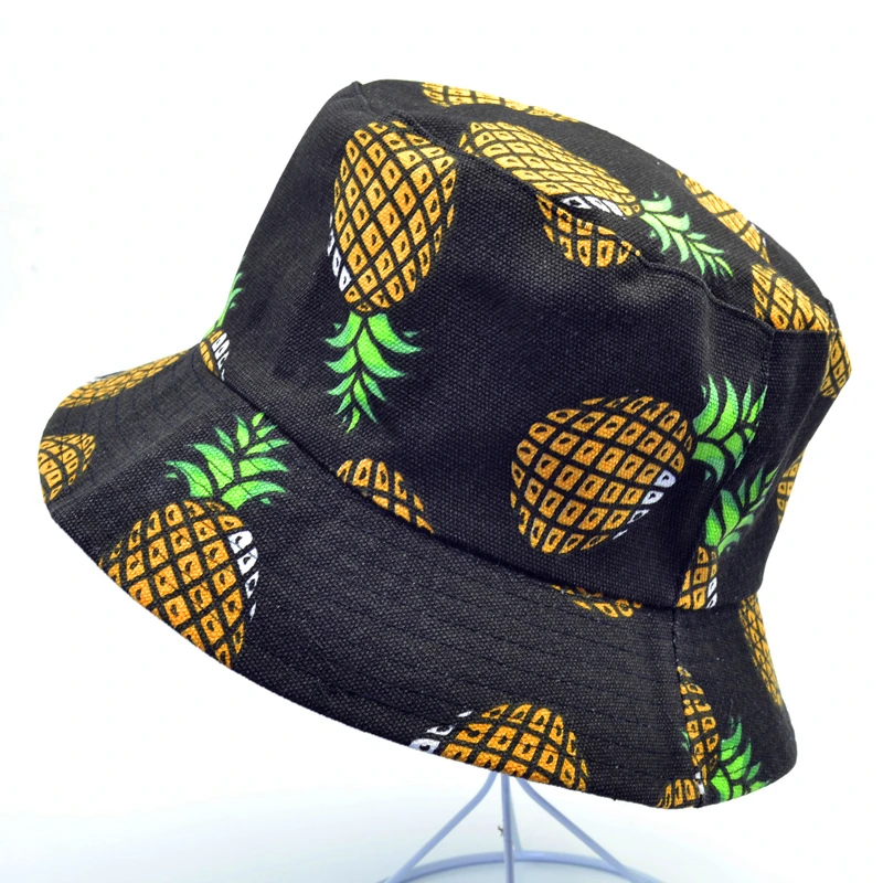 

New Fashion Pineapple Printed Bucket Hats Women Men Lovely Summer Casual fisherman hat Summer Fishing Bucket Hats Panama Caps