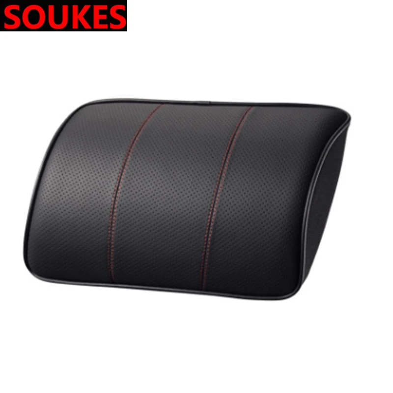 1pcs Car Racing Real Microfiber Leather Neck Pillow For Peugeot 307 206 308 407 207 2008 3008 508 406 208 Mazda 3 6 2 CX-5 CX5