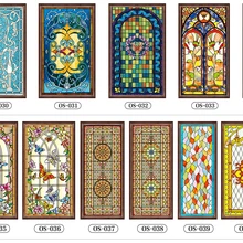 Изготовление размеров под заказ, статическая прилипающая матовый витражная плёнка на стекла, окна храма фольги двери наклейки ПВХ самоклеющиеся наклейки окна 50x100 см