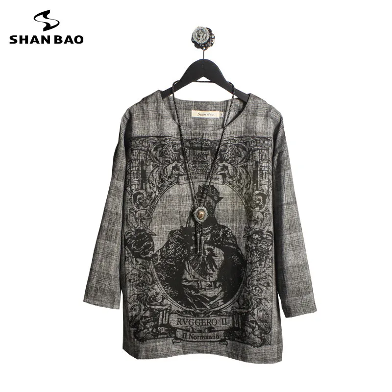 

Men's Brand T-Shirt Dark Grey 2019 Autumn New Poker King Print Young Fashion Men's Loose Large Size Seven-Sleeve T-Shirt 582609