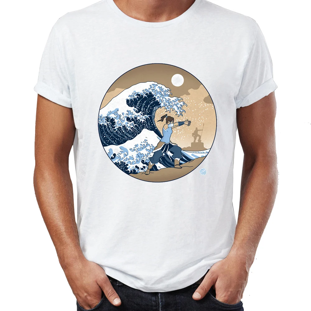 

New Men's T-shirt The Wave Bender Korra Avatar Awesome Tshirt Hip Hop Tees Tops Youth Harajuku Streetwear