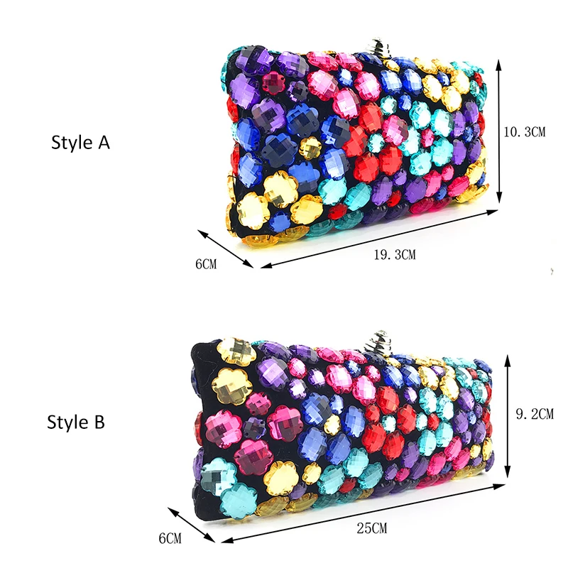 Роскошный клатч, сумочка женская, разноцветные стразы, бисер, вечерняя сумочка, изысканная Свадебная сумка, вечерние сумочки, Bolso ZD1294