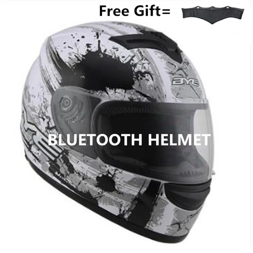 Мотоцикл Bluetooth шлем велосипед темные линзы со встроенным домофоном музыка телефонный звонок мате черный s m l xl XXL - Цвет: Bluetoot helmet