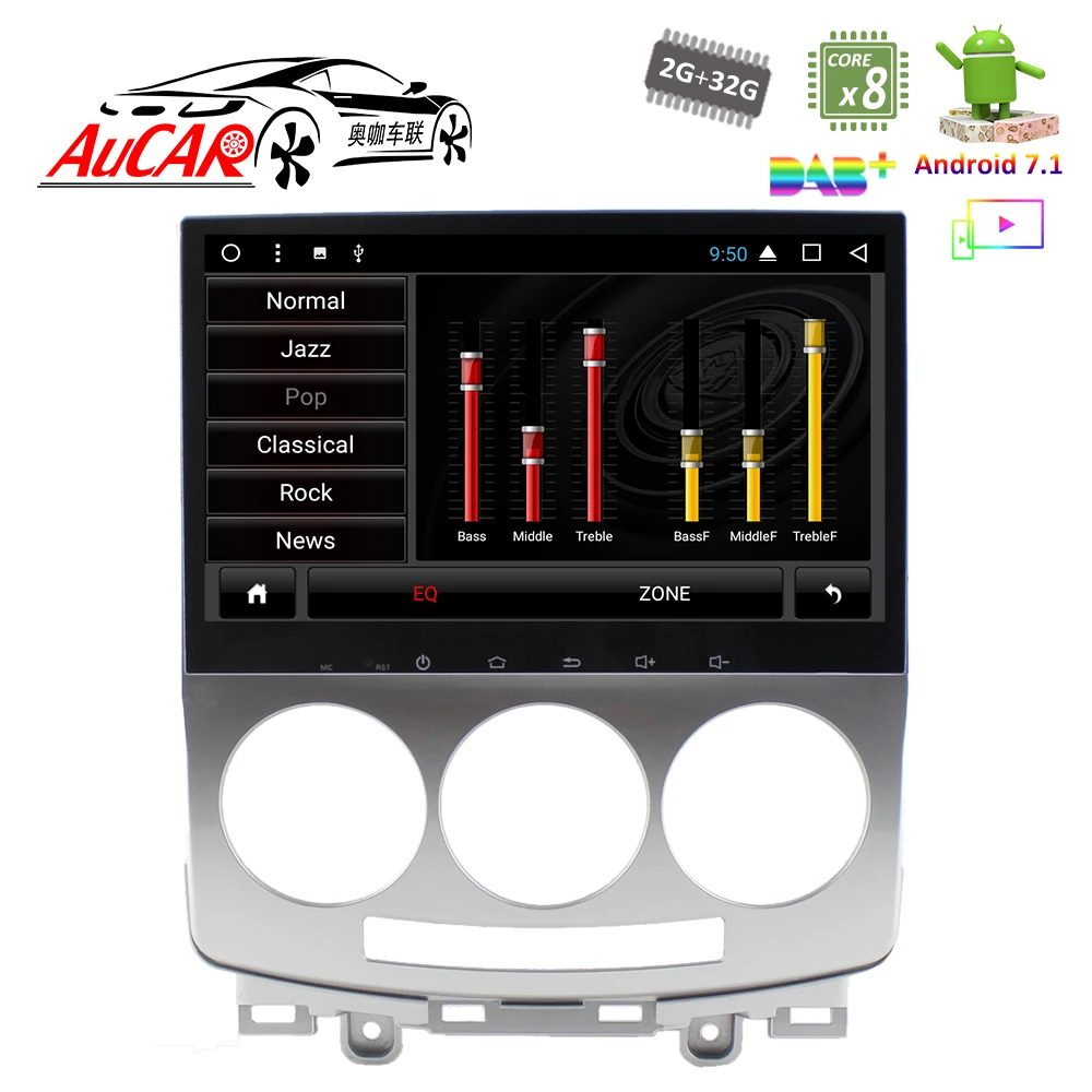 Cheap Android 7.1 car dvd player 9" GPS Navigation system for Mazda 5 2005 - 2009 HD 1024*600 Bluetooth GPS Radio WIFI 4G Stereo aux 3