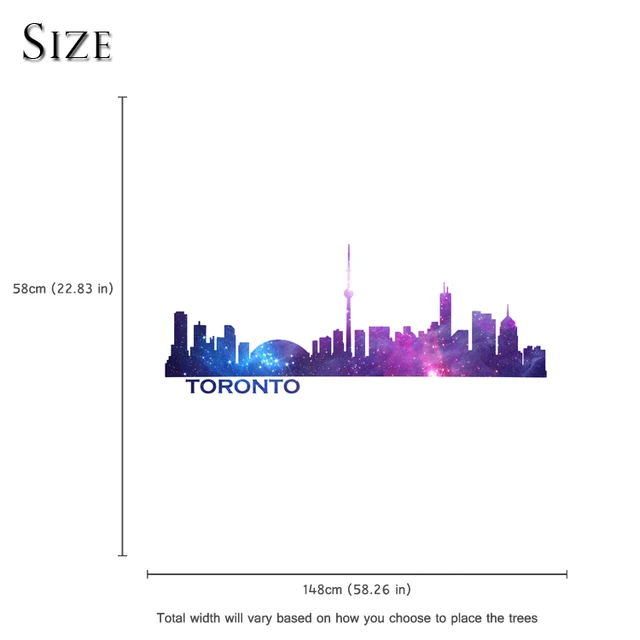 City Silhouette Cityscape Vinyl Wall Sticker Decal Landscape Skyline Home Decor
