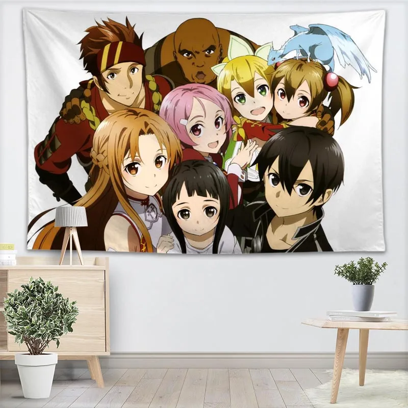 السيف الفن على الانترنت قماش مزخرف جداري عهدك نمط اليوغا كنبة مكتب مفرش منقوش للأطفال غرفة كلية المسكن الديكور