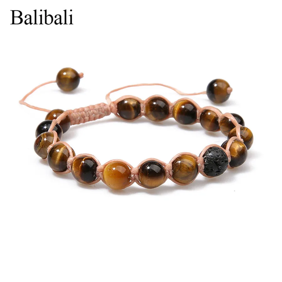 Balibali Vintage Bracelet Women Colorful Woven Rope Bracelets Natural Stone Strand Bangles Charm Reiki Jewelry Pulseira Feminina | Украшения