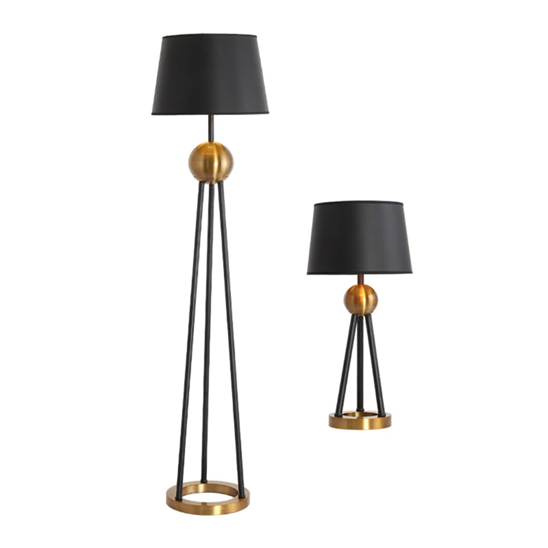 

Post modern nordic Floor Lamp Black fabric shade floor light Metal structure minimalis light fixture bedroom saft chair beside