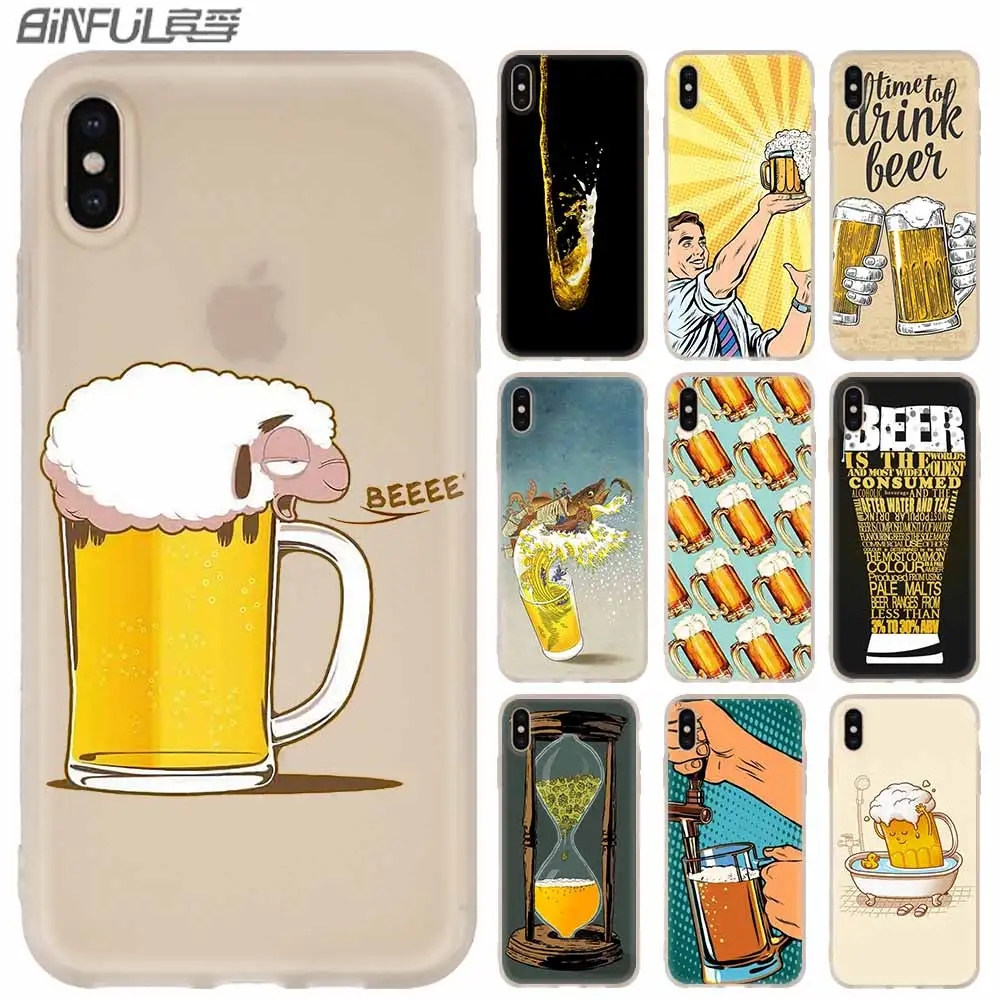 

Silicone Soft Cover Case FOR iPhone 11 Pro 2019 X XS Max XR For iPhone 5 5S SE 6S 6 4 4S 7 8 Plus Beer