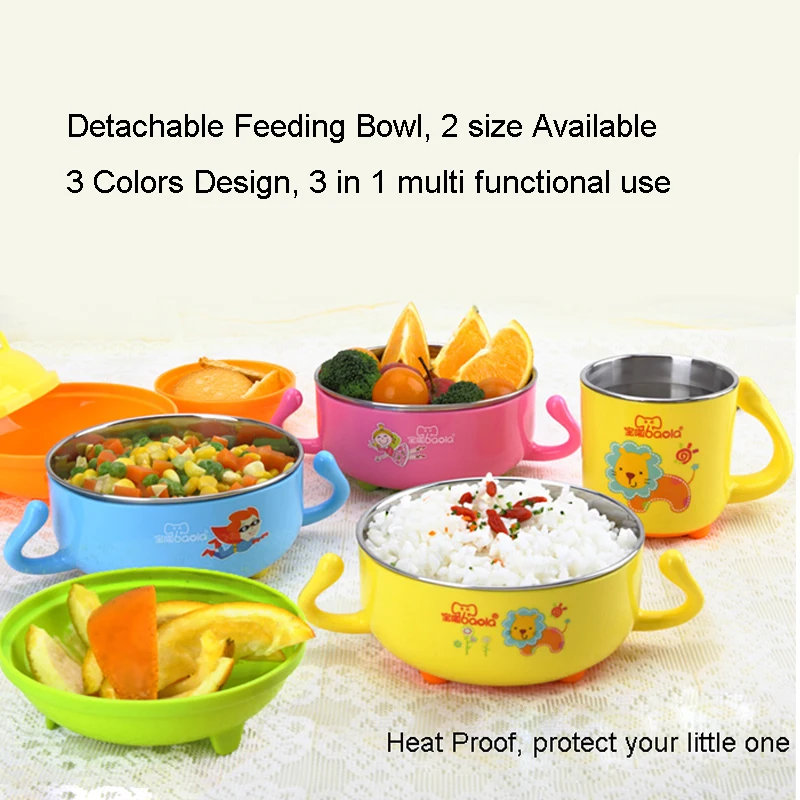 Detachable Baby Feeding Dish Bowl Anti Slip Children Tableware Dinnerware (11)