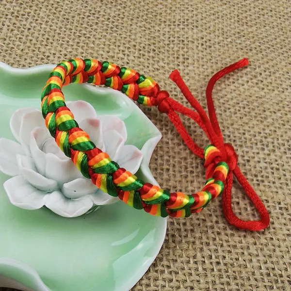 

ABL0264(100), 5mm Thick Brazilian Cheap Colorful Rainbow Handmade Weave Woven Braided Rope String Strand Friendship Bracelet