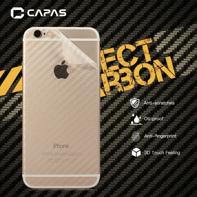 

5pcs For iPhone 6 6S Screen Protector for iPhone 8 7 Plus 6S Plus Back Protective Film Original CAPAS Carbon Fiber Clear Guard
