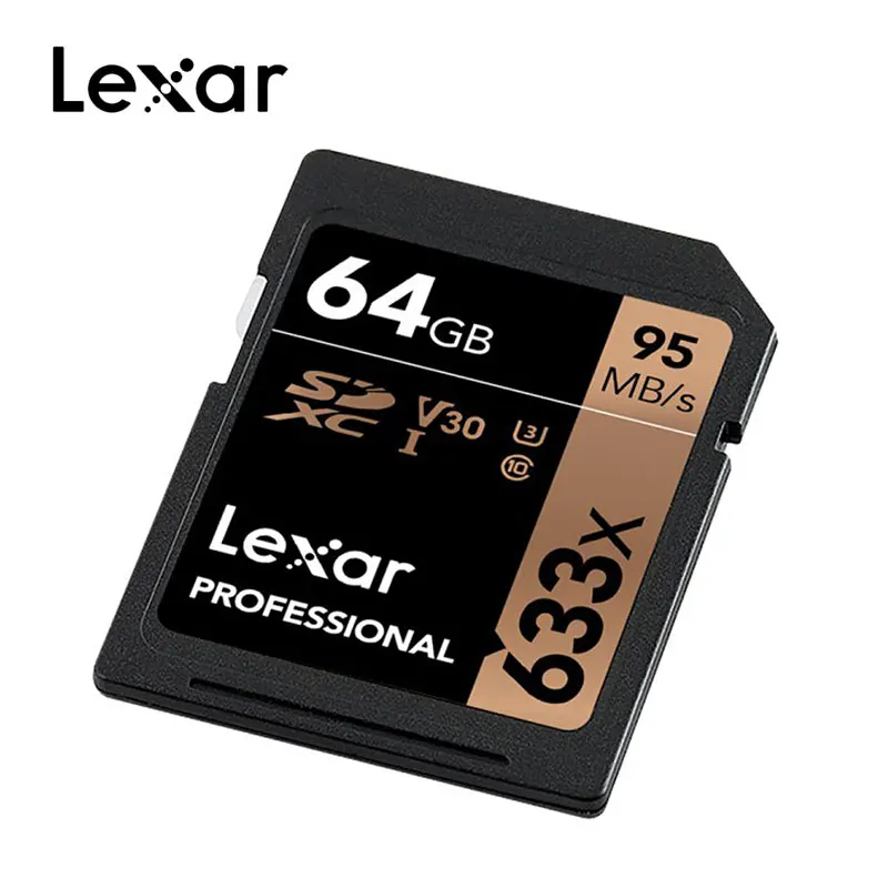 Lexar натуральная 95 МБ/с. 633x16G sd-карты 64GB 32GB 128 ГБ флеш карта SDHC/SDXC U3 Class 10 флэш карты памяти SD карты для DSLR HD видео карта