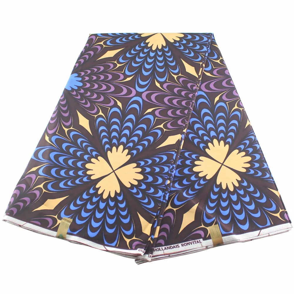 

2019 Real dutch veritable wax African Ankara Fashionable 100% cotton ghana wax print fabric Dark Clolor