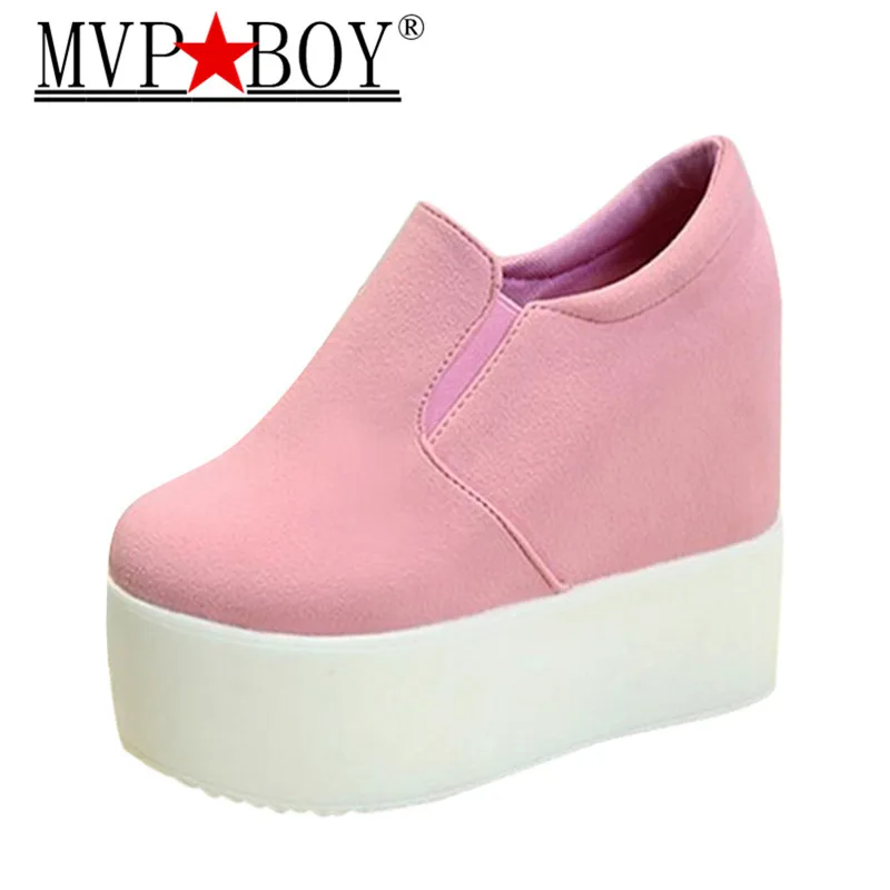 

MVP BOY 2017 NEW Women Boots Solid Soft High Heels Platform Wedge Autumn Shoes Woman Ankle Fashion Riding Boots BLACK WHITE