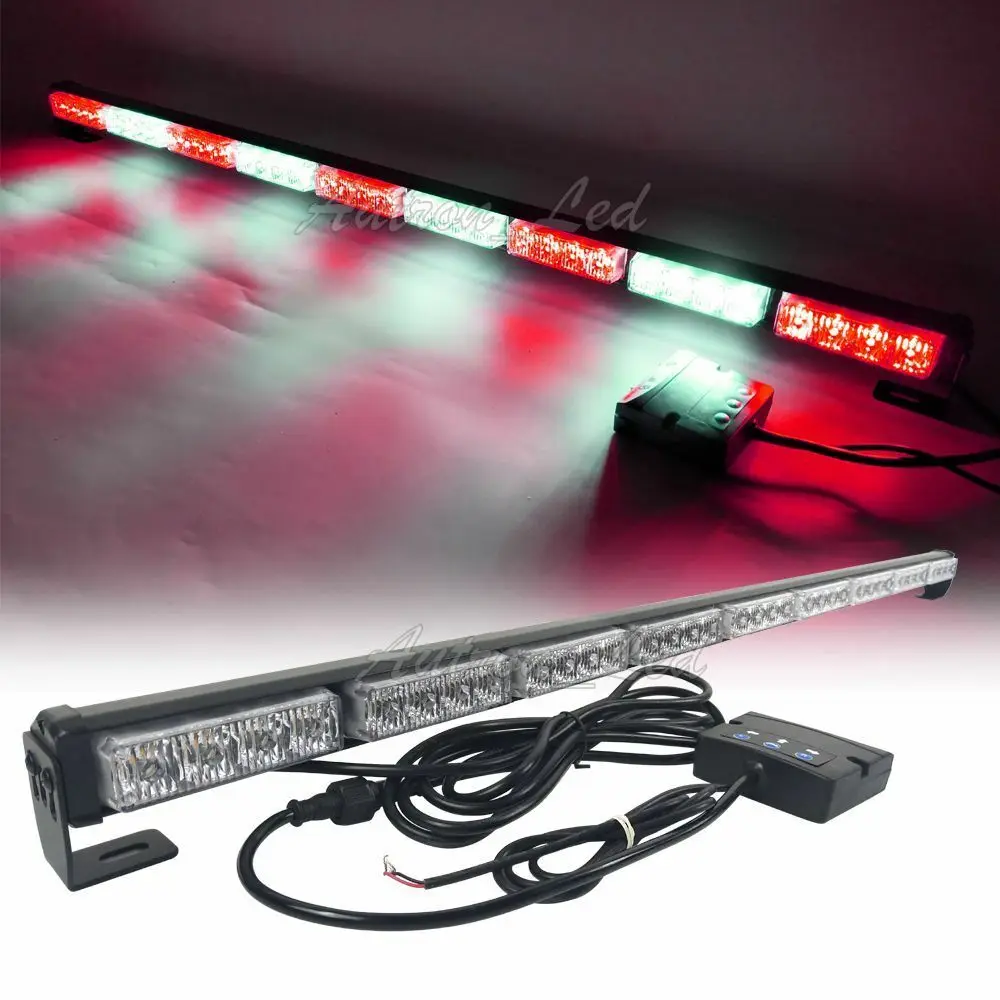 

38" 36W LED Red White Traffic Adviser Directional Arrow Signal Strobe Light Bar