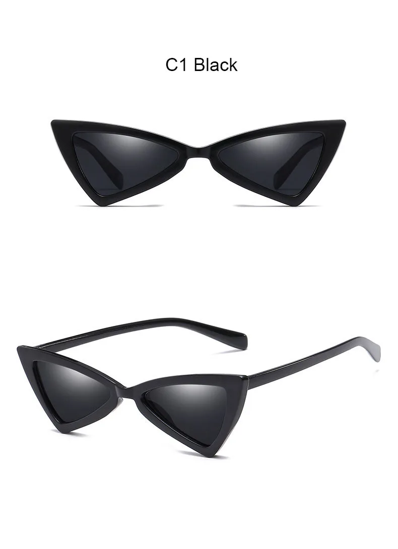 Винтажные женские солнцезащитные очки кошачий глаз, роскошный фирменный дизайн, треугольные черные женские солнцезащитные очки, Ретро красные маленькие солнцезащитные очки oculos