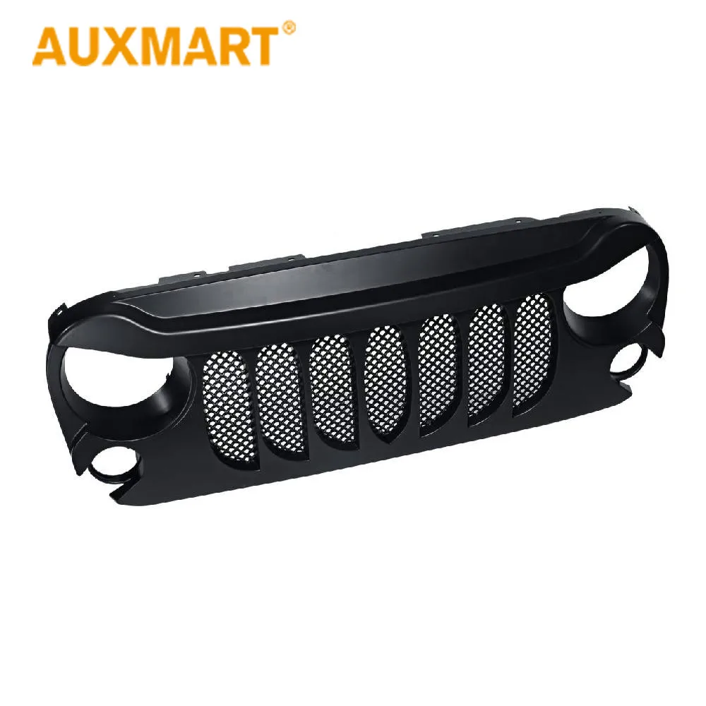 

Auxmart Car Front Insert Racing Grille Cover Decoration Trim ABS Exterior Accessories Styling For Jeep Wrangler JK 2007-2017