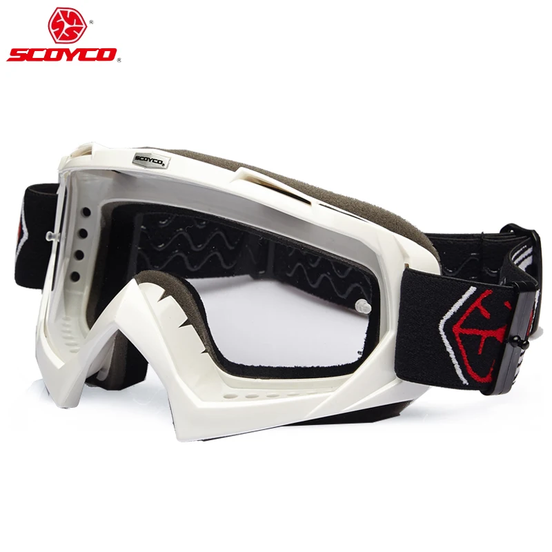 Scoyco G02 очки для мотокросса, силиконовые, спортивные, для мотогонок, Мото очки, велосипедные, для спуска, МХ, MTB, очки, солнцезащитные очки для шлема - Цвет: Белый