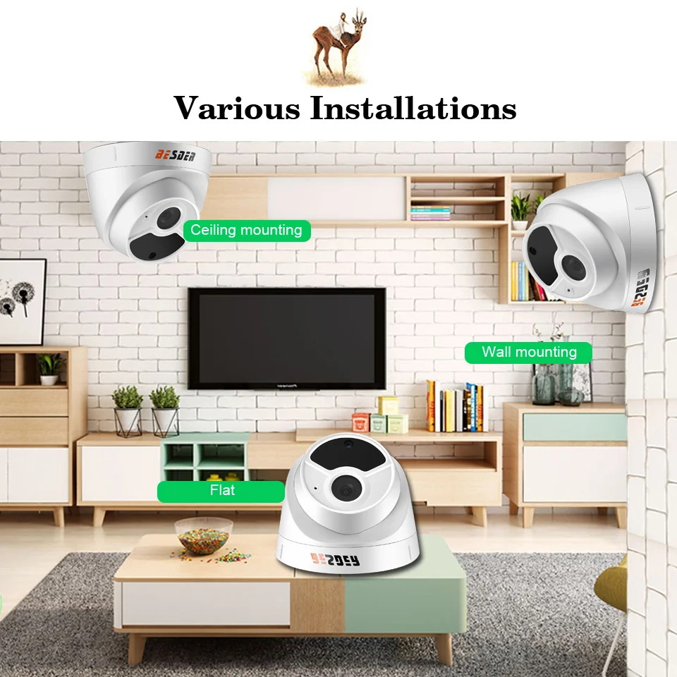 BESDER аудио провод и беспроводная ip камера Full HD 1080P 960P 70P широкий угол 2 8 мм IR 15 м