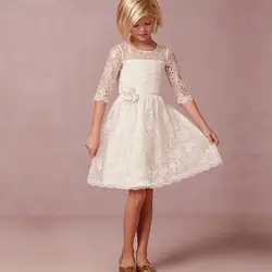 Vestidos de comunion 2019, платья для первого причастия, белые платья принцессы с цветочным узором для девочек, белые кружевные платья для причастия