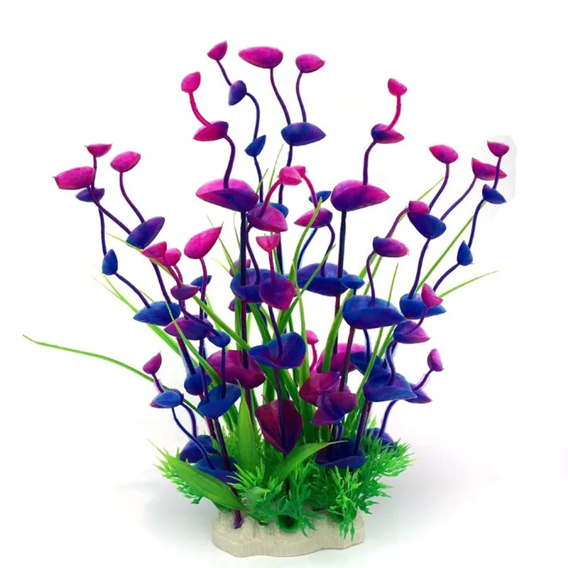 24cm Height Fish Tank Aquarium Plants Aquarium Decoration Fish Tank Water Plant Green Purple