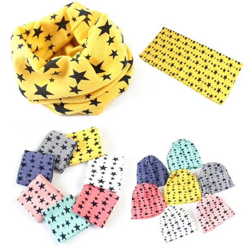 2016 cotton star anchor smile bear dots solid color baby scarf bibs children O RING collar burp outdoor warm scarves neck wear